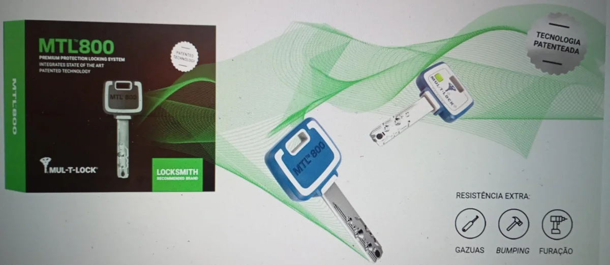Chaves e embalagem Mul-T-Lock MTL800 MT5+